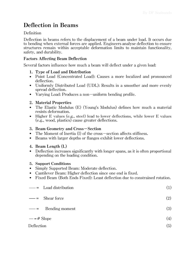 Deflection in Beams Studymaterial | PDF