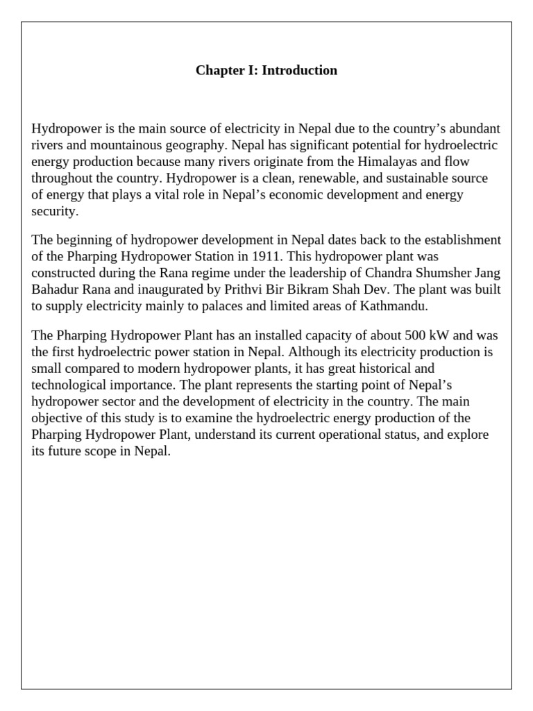 Pharping Hydropower | PDF | Hydroelectricity | Electricity Generation