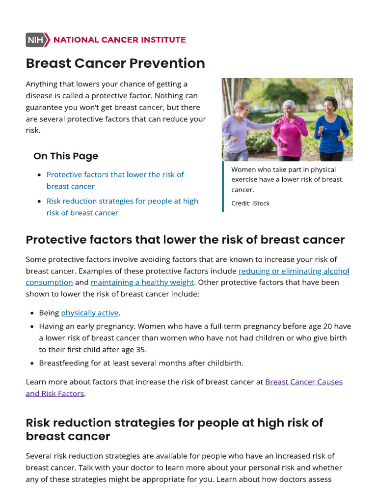 Breast Cancer Prevention | PDF