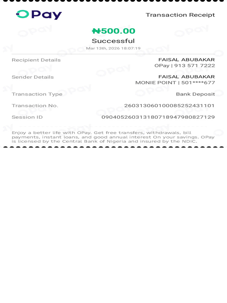 Transaction Receipt-260313060100085252431101 | PDF