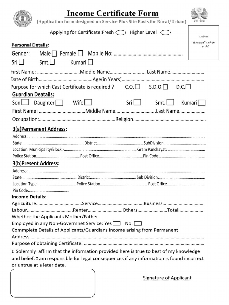 Income FOrm | PDF