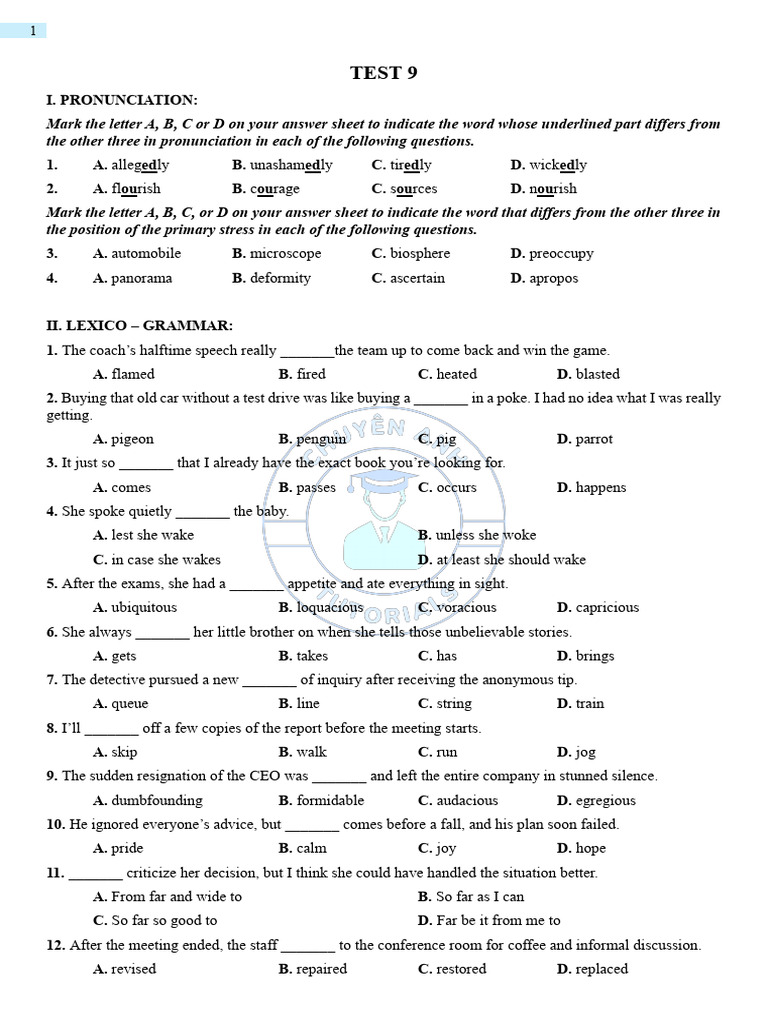 Test 9 | PDF | Toys