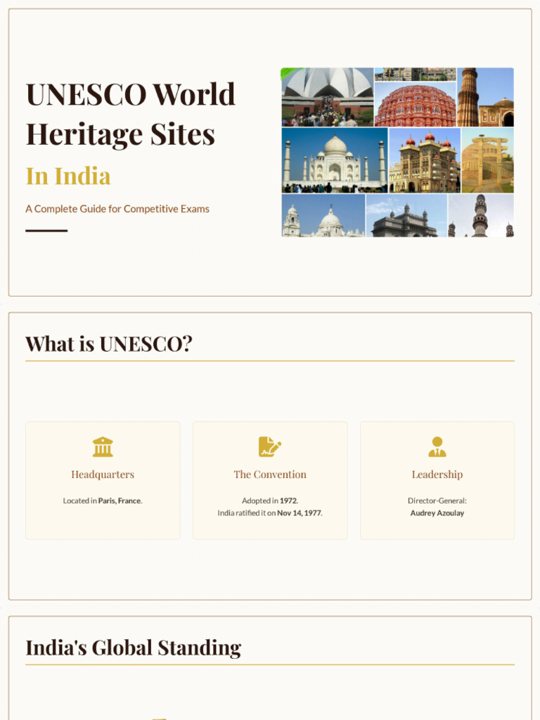 UNESCO World Heritage Sites in India | PDF