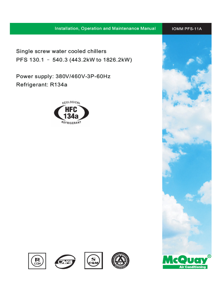 Iomm Pfs 11a Chiller Gam | PDF | Pump | Water