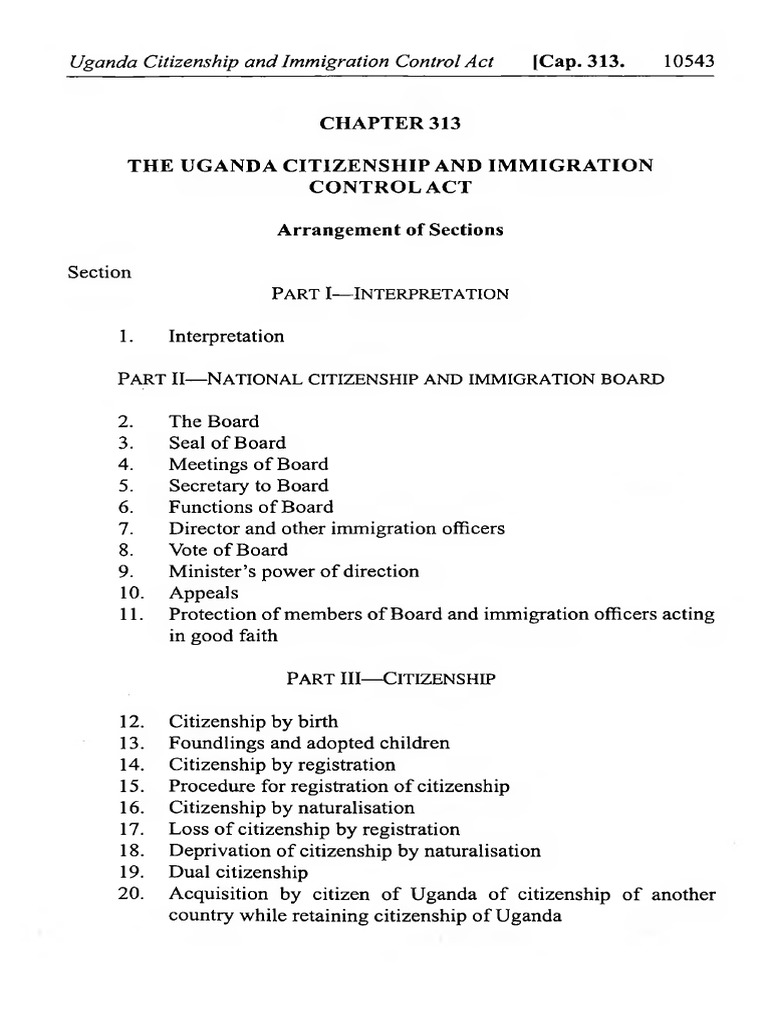 Ug Act 1999 3 Publication Document | PDF | Naturalization | Citizenship
