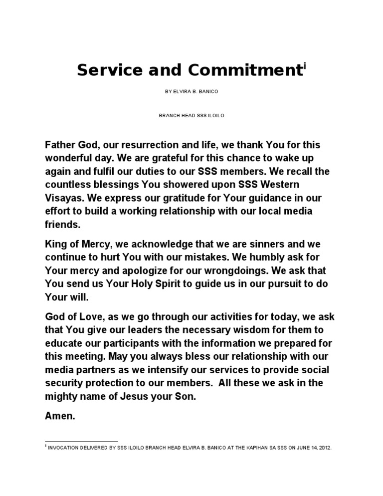 Invocation Prayer by Elvira B. Banico | PDF | Lifestyle