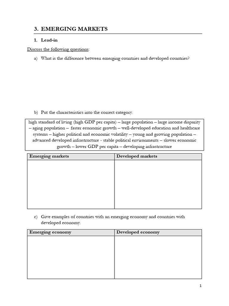 Part 3 - Emerging Markets | PDF | Developing Country | Gross Domestic ...