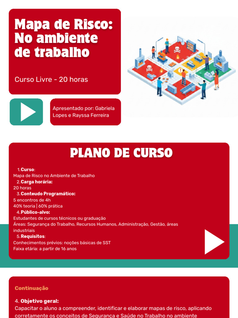 Mapa de Risco: No Ambiente de Trabalho: Curso Livre - 20 Horas | PDF ...