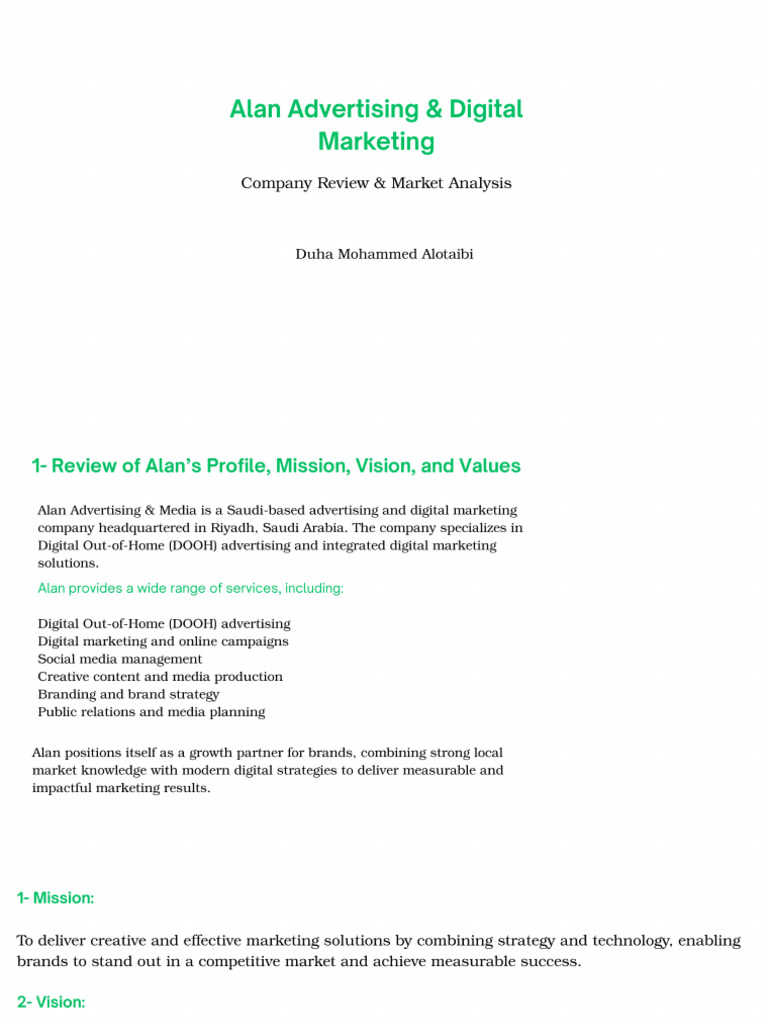 Alan Advertising & Digital Marketing Assignment | PDF
