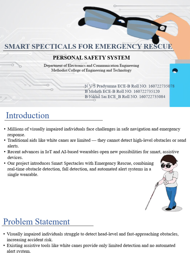 Smart Specticals (Batch-3) Final | PDF | Wearable Technology | Internet ...