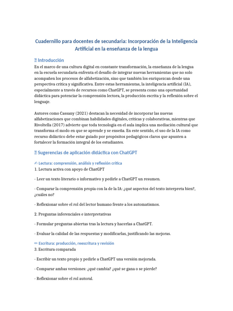 Cuadernillo Docente IA | PDF | Inteligencia artificial | Inteligencia ...