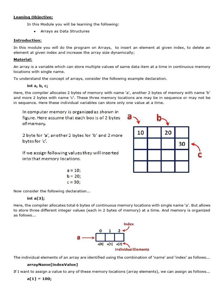 M17 Array in Data Structures | PDF | Integer (Computer Science) | Computing