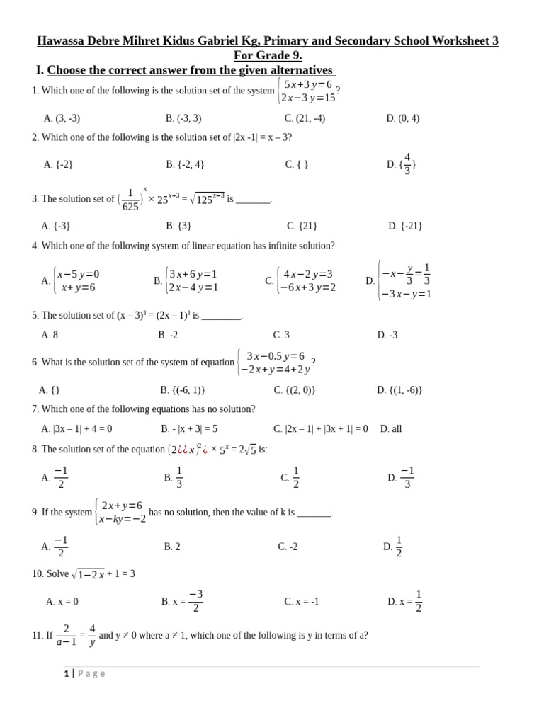 G9 Worksheet | PDF | Square Root | Mathematics