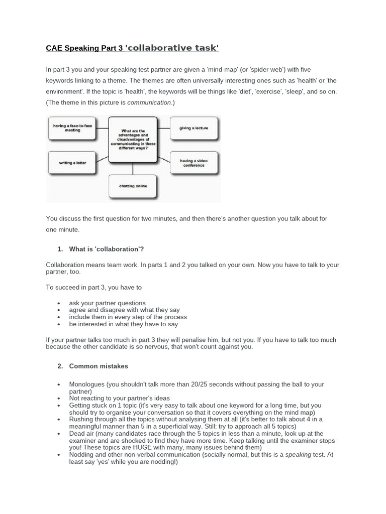 CAE Speaking Part | PDF | Communication | Human Communication
