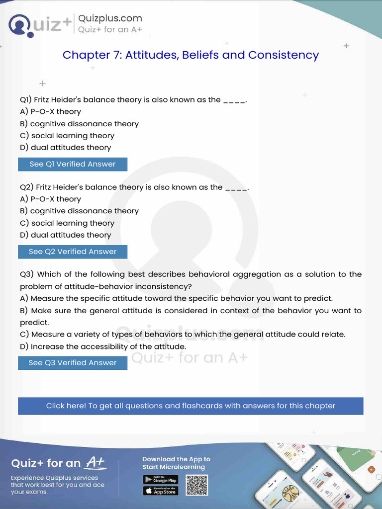 Fritz Heiders Balance Theory Is Also Known As The | PDF | Attitude ...