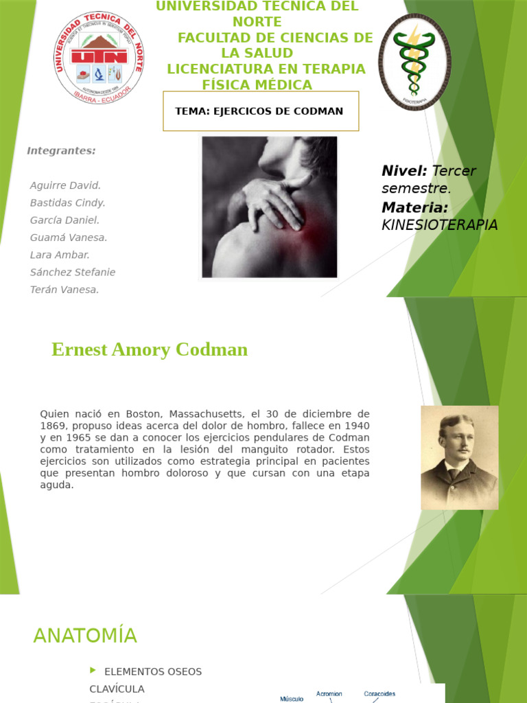 Ejercicios de Codman | PDF | Hombro | Anatomía humana