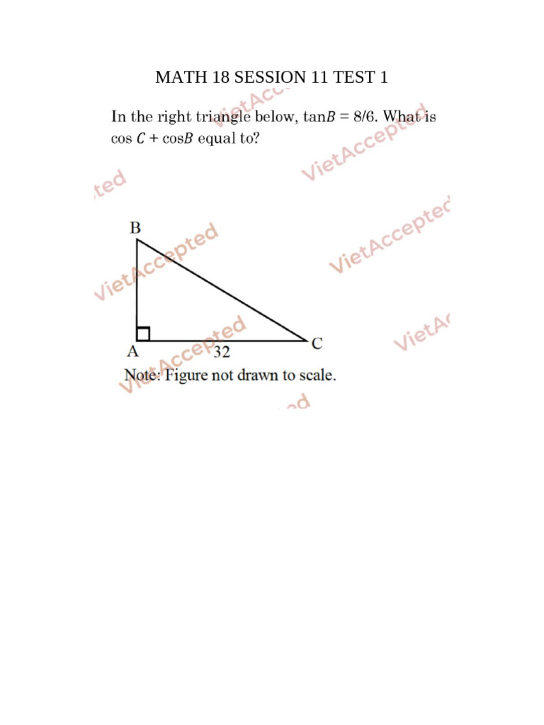 Math 18 Session 11 Test 1 | PDF
