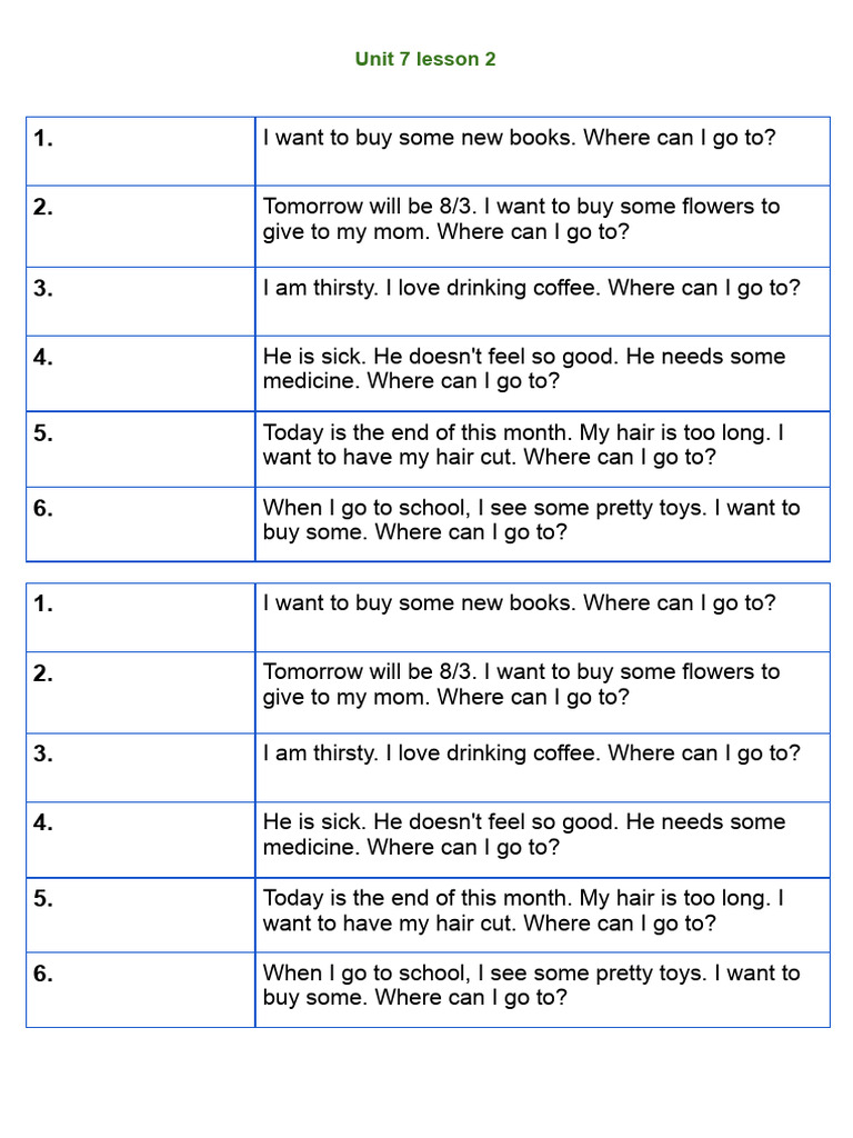 Unit 7 Lesson 2 Vocab | PDF