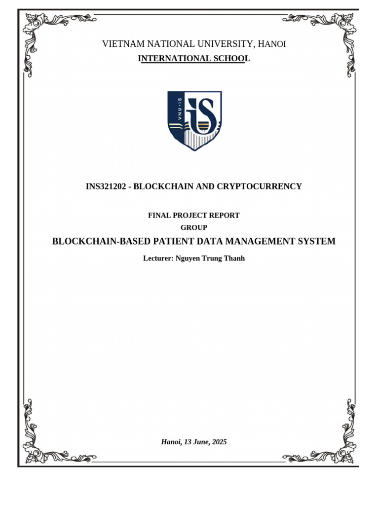 Blockchain Final Report - Group 5 - Ins321202 | PDF | Computer Security ...
