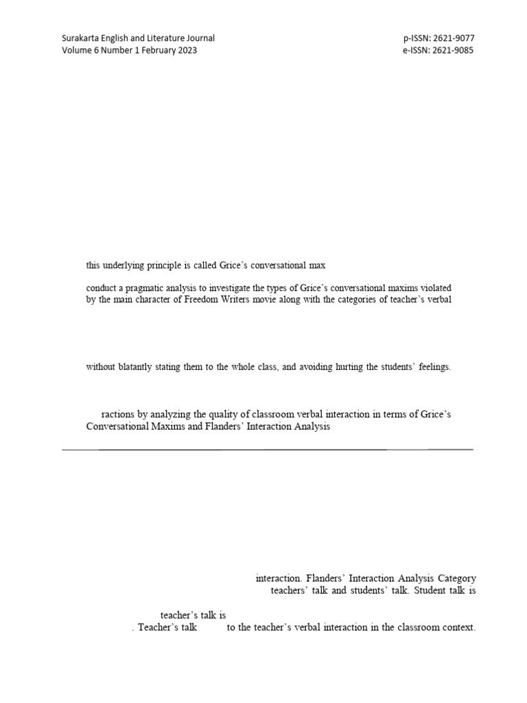A Pragmatic Analysis of Flouting Maxims in Classroom Verbal Interaction ...