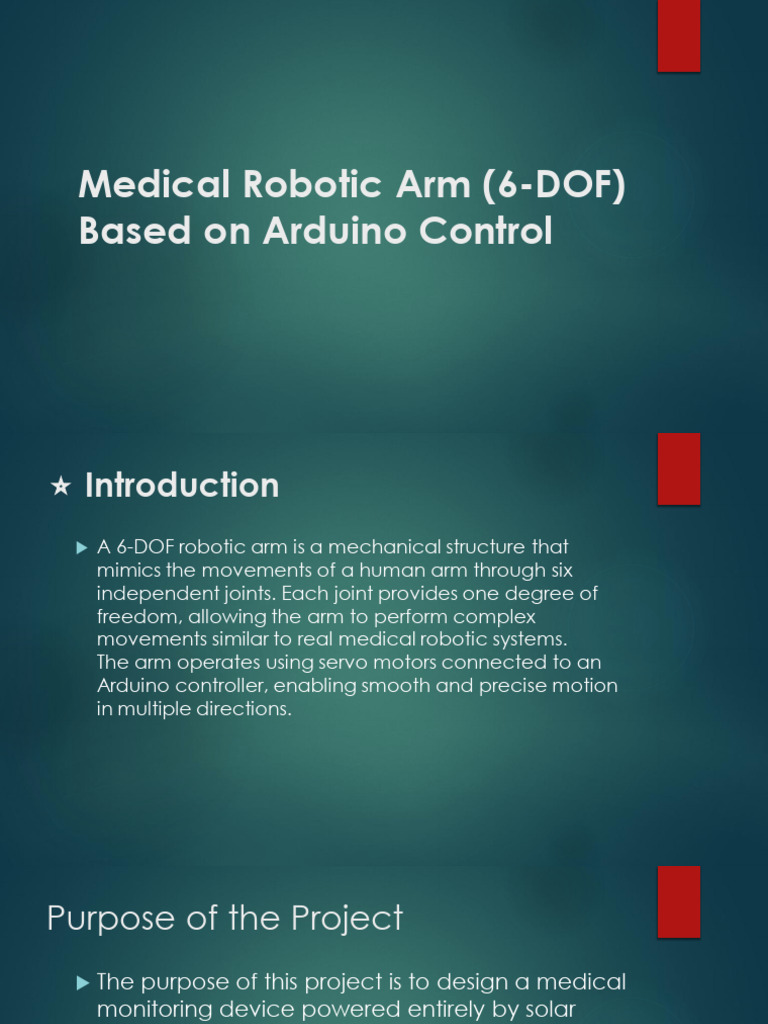 Medical Robotic Arm 2025 | PDF | Arduino | Servomechanism