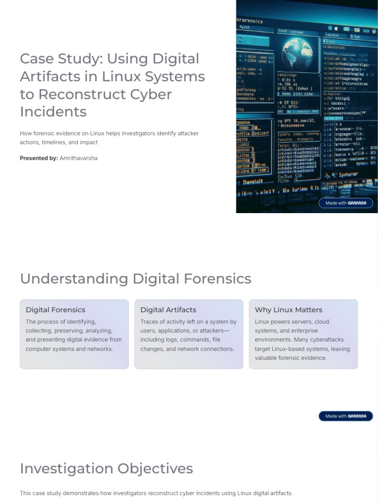 Case Study Using Digital Artifacts in Linux Systems To Reconstruct ...