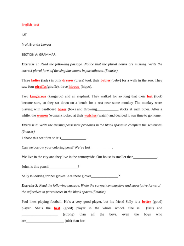 English Test | PDF
