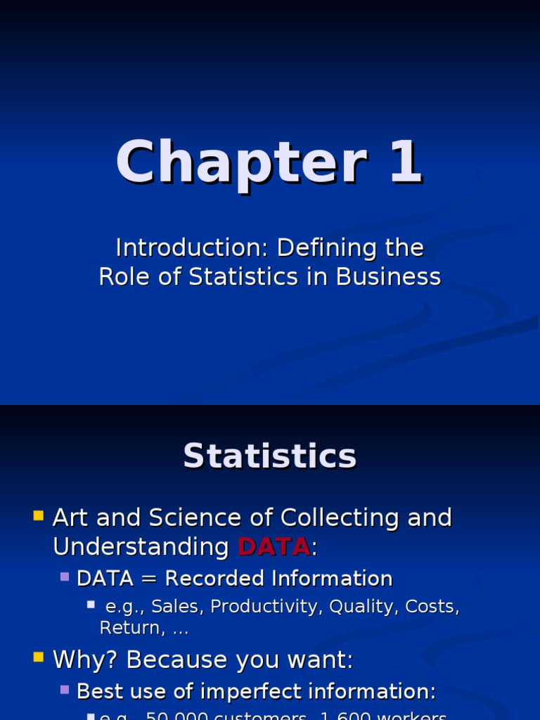Introduction: Defining The Role of Statistics in Business | PDF ...