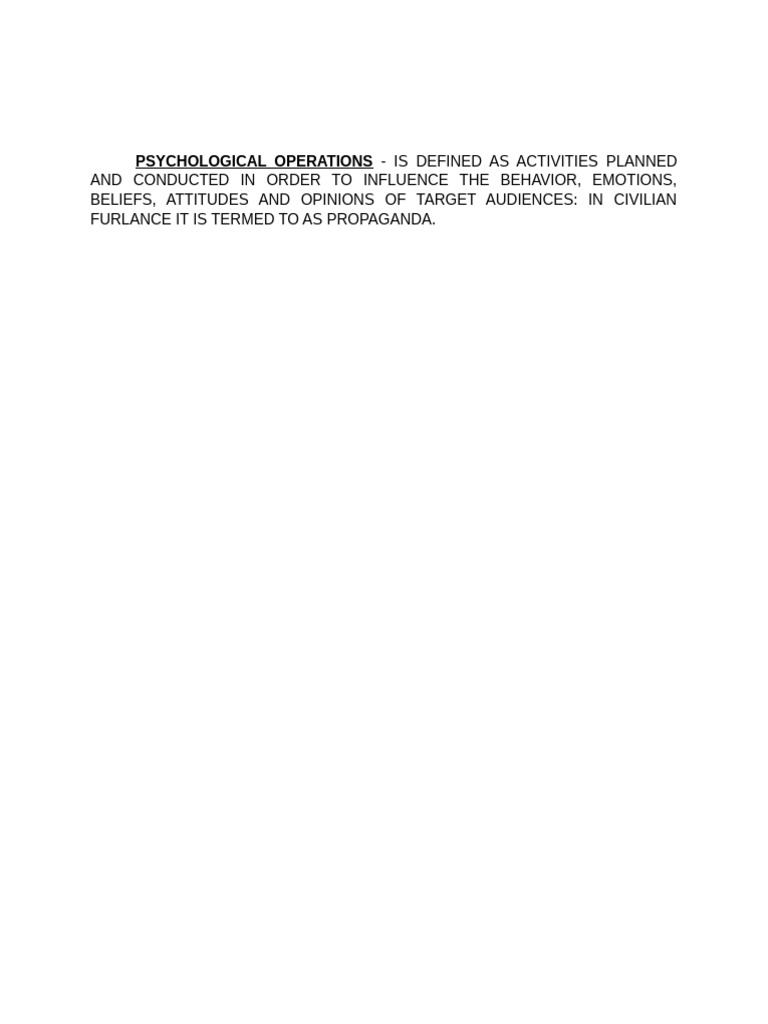 Psyops | PDF