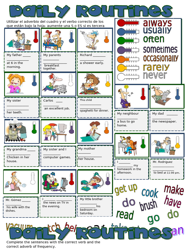 Noveno Daily Routines Adverbs of Frequency | PDF