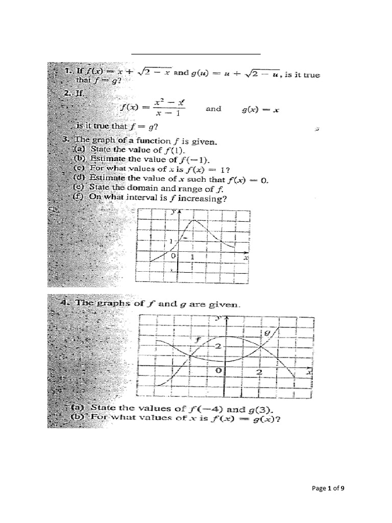 Chapter 1 Tutorials On Functions and Models | PDF
