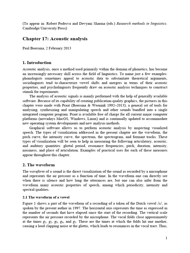 Acoustic Analysis 8 | PDF | Amplitude | Pitch (Music)