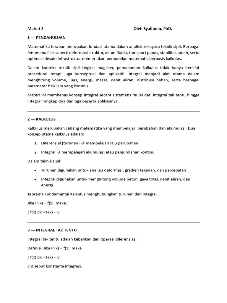 Modul 2a Metode Integrasi 1 | PDF