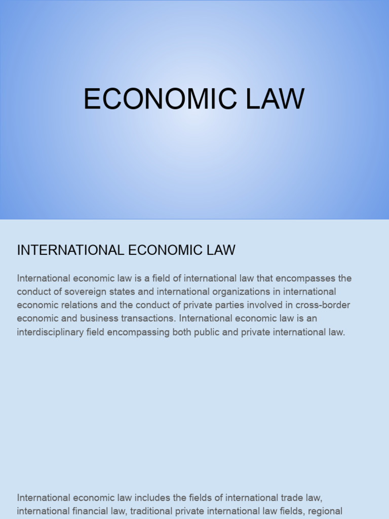 Economic Law | PDF