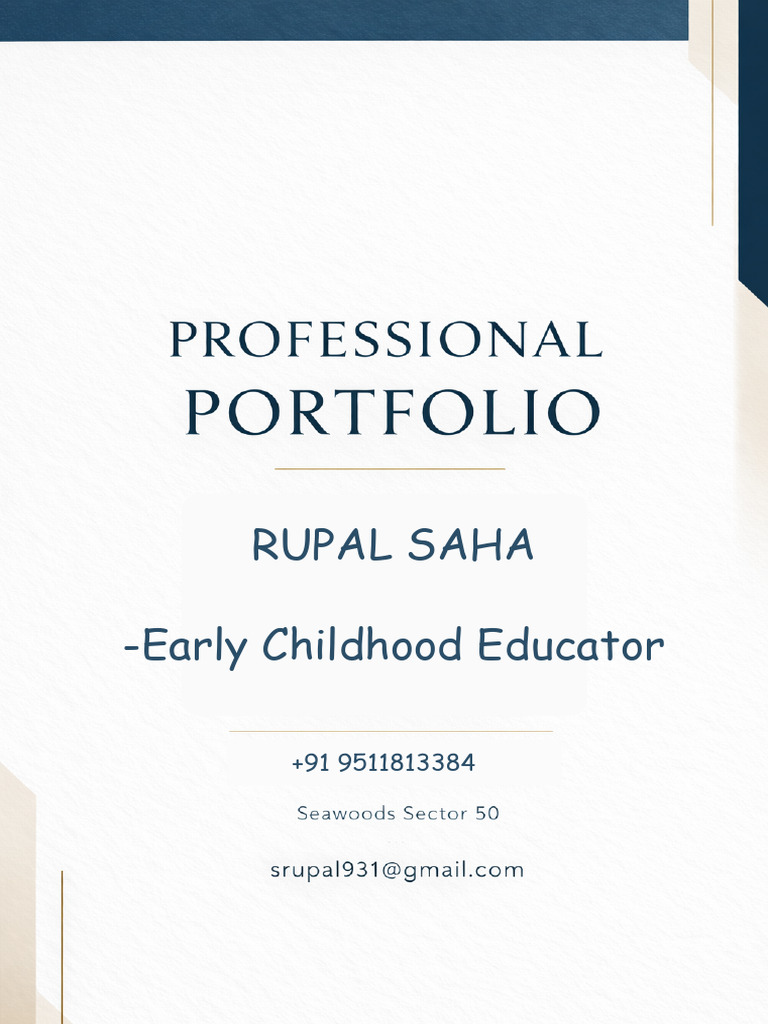Portfolio ECCED | PDF | Learning | Teachers