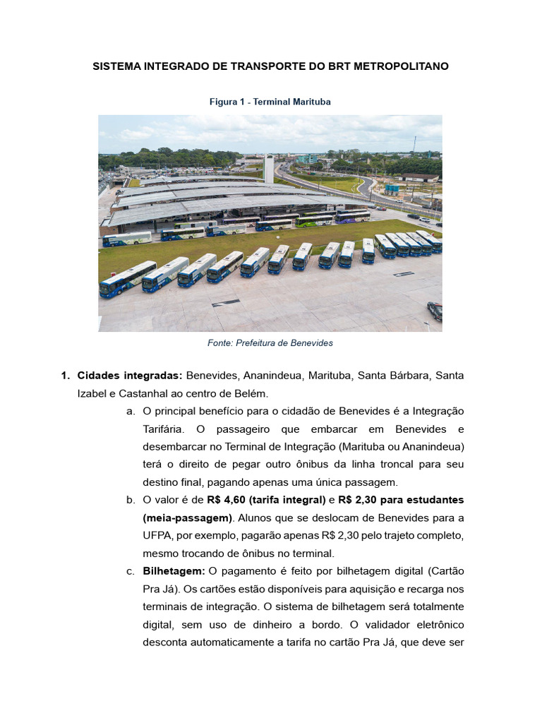 Sistema Integrado de Transporte Do BRT Metropolitano | PDF | Transporte ...