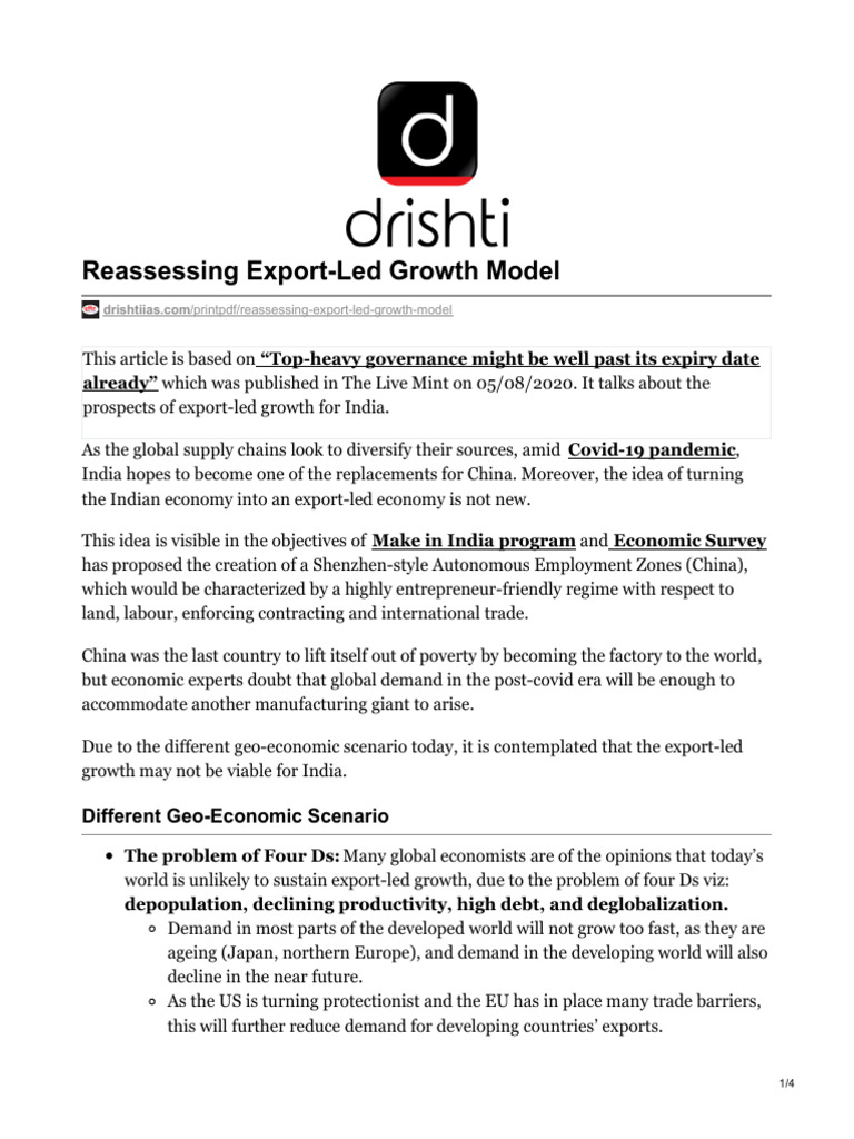 Reassessing Export Led Growth Model | PDF | Developing Country | Economies