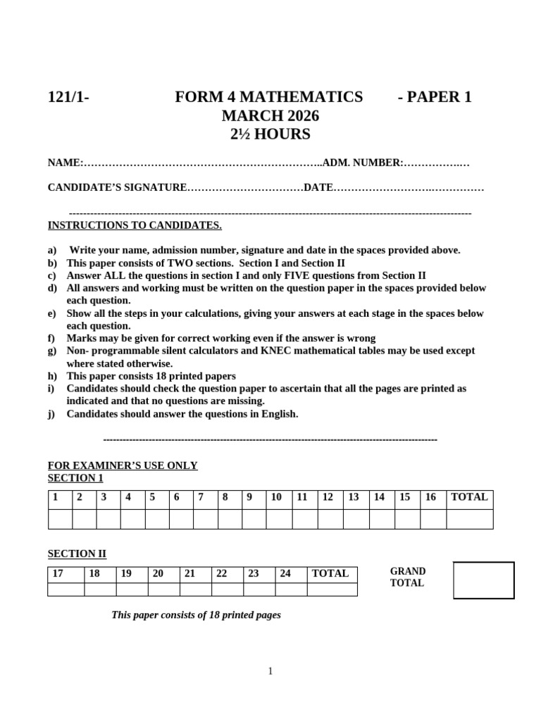 Mathematics - PP1 - Question Paper | PDF | Area | Angle