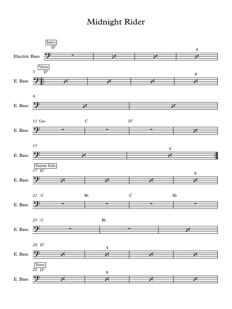 Midnight Rider - Full Score | PDF