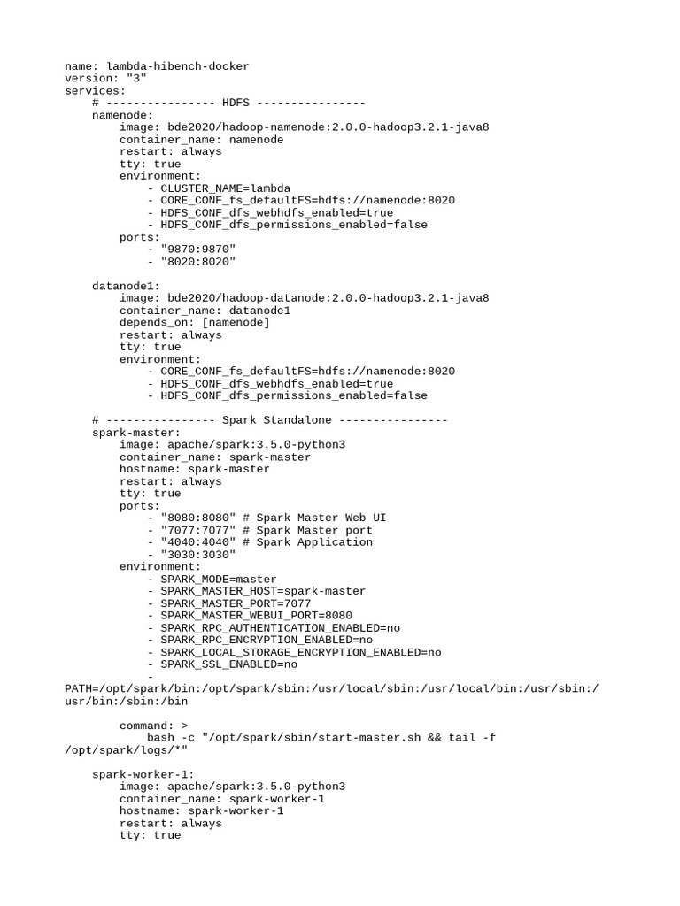Docker Compose | PDF | Apache Hadoop | Computer Architecture