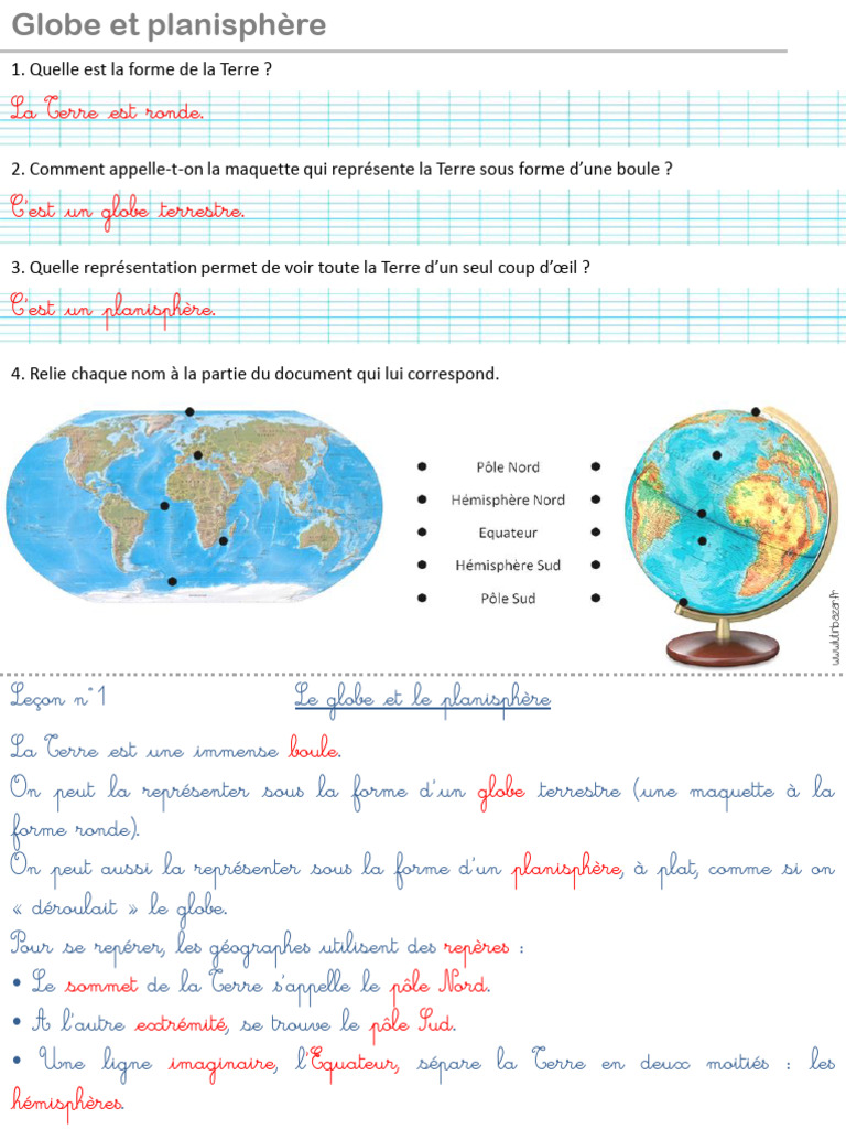 S1 - Globe Et Planisphère LB | PDF | Théorie (échecs) | Échecs