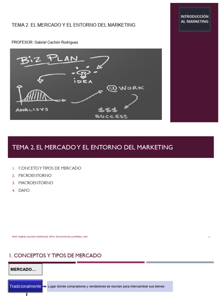 Tema 2. El Mercado y El Entorno de Marketing | PDF | Mercado (economía ...
