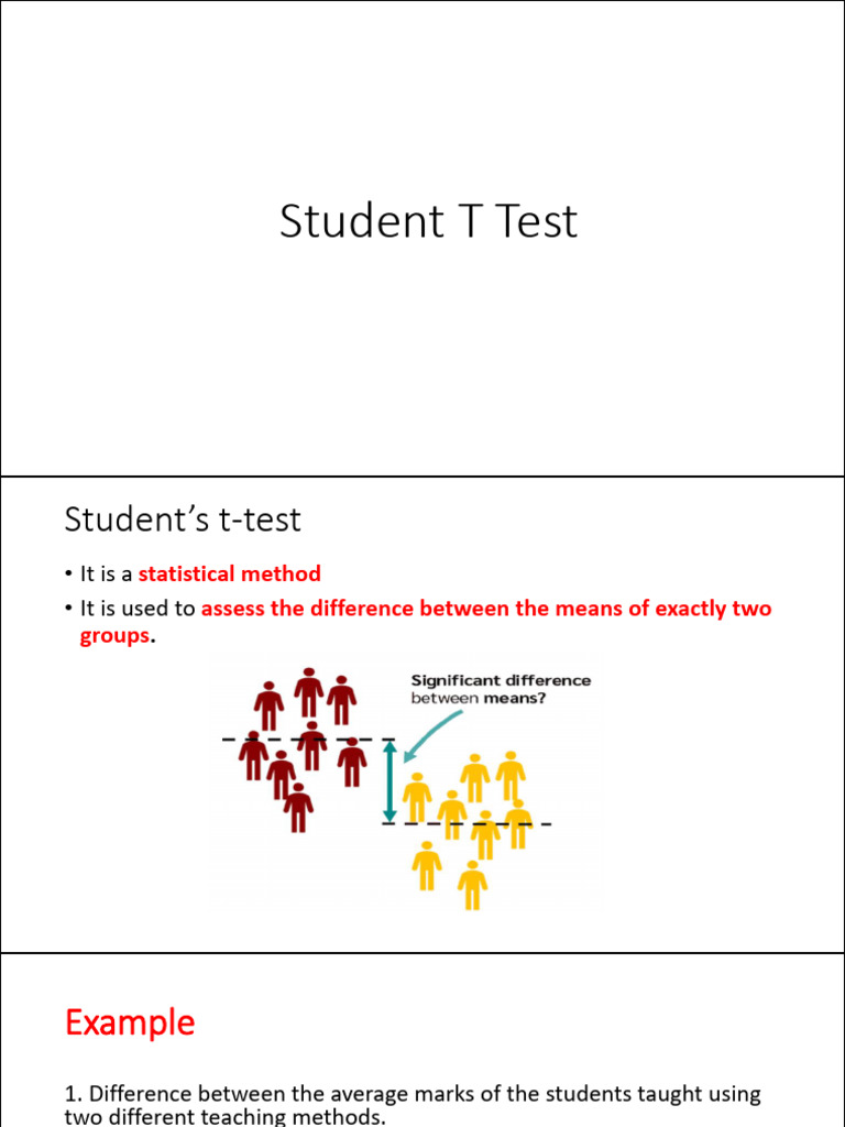 Student T Test | PDF