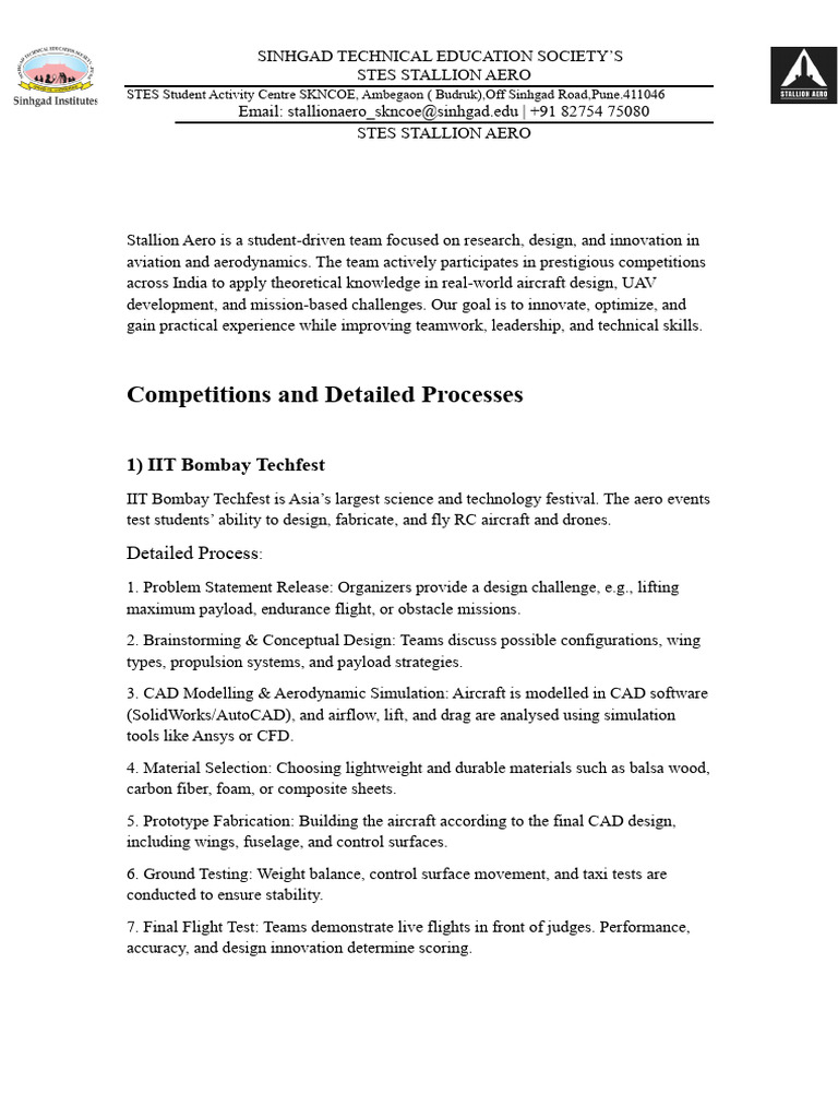 Stallion Aero Competitions | PDF