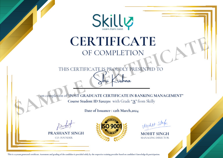 Skilly Certificate | PDF