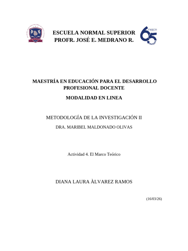 Actividad 4. El Marco Teórico | PDF | Las emociones | Salón de clases