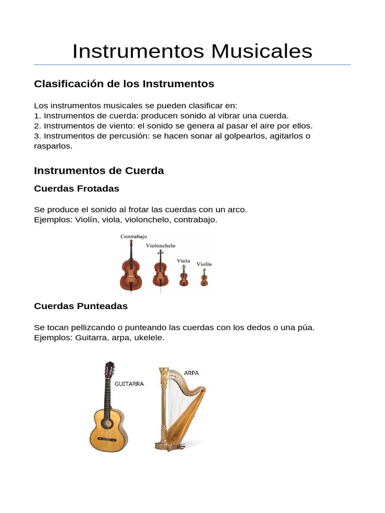 Trabajo Instrumentos Musicales | PDF