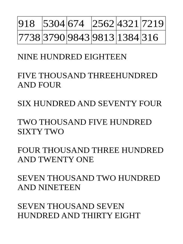 Big Numbers | PDF