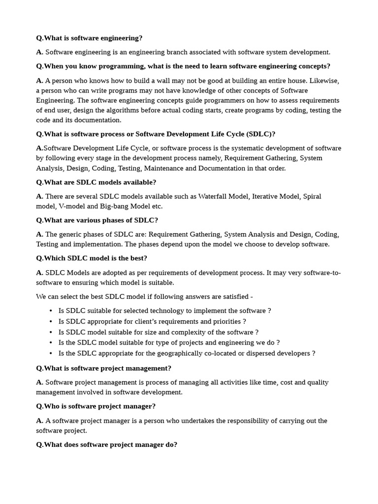 SE AGILE SCRUM Based Interview Questions | PDF | Agile Software ...