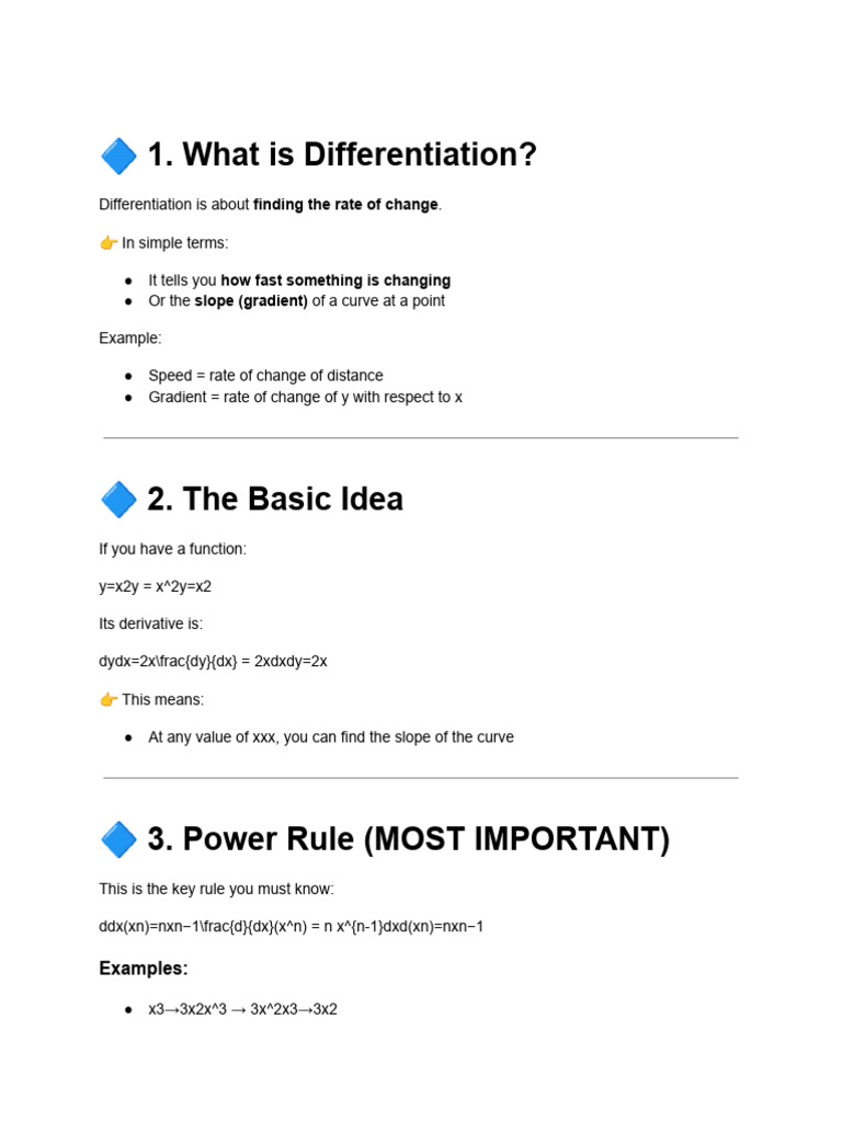 Differentiation | PDF